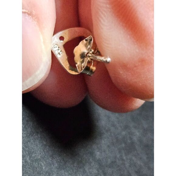 Sterling Silver Open Heart Earrings With Pink Morganite - Picture 8 of 8